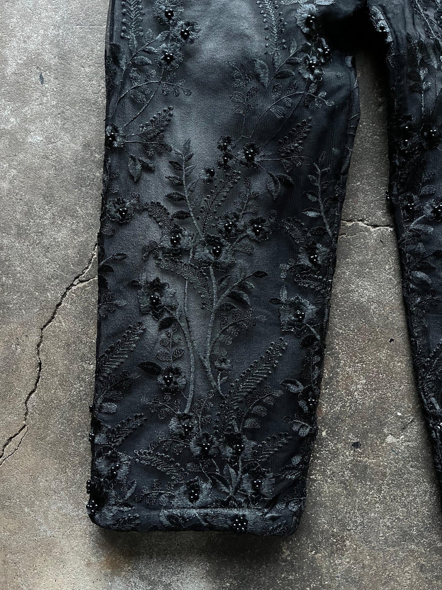 Floral Lace Embroidery Jeans